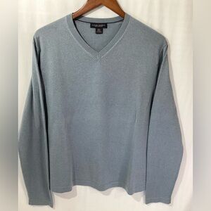 Banana Republic Men’s Pullover Sweater Size L Color Misty Blue Silk Cashmere
